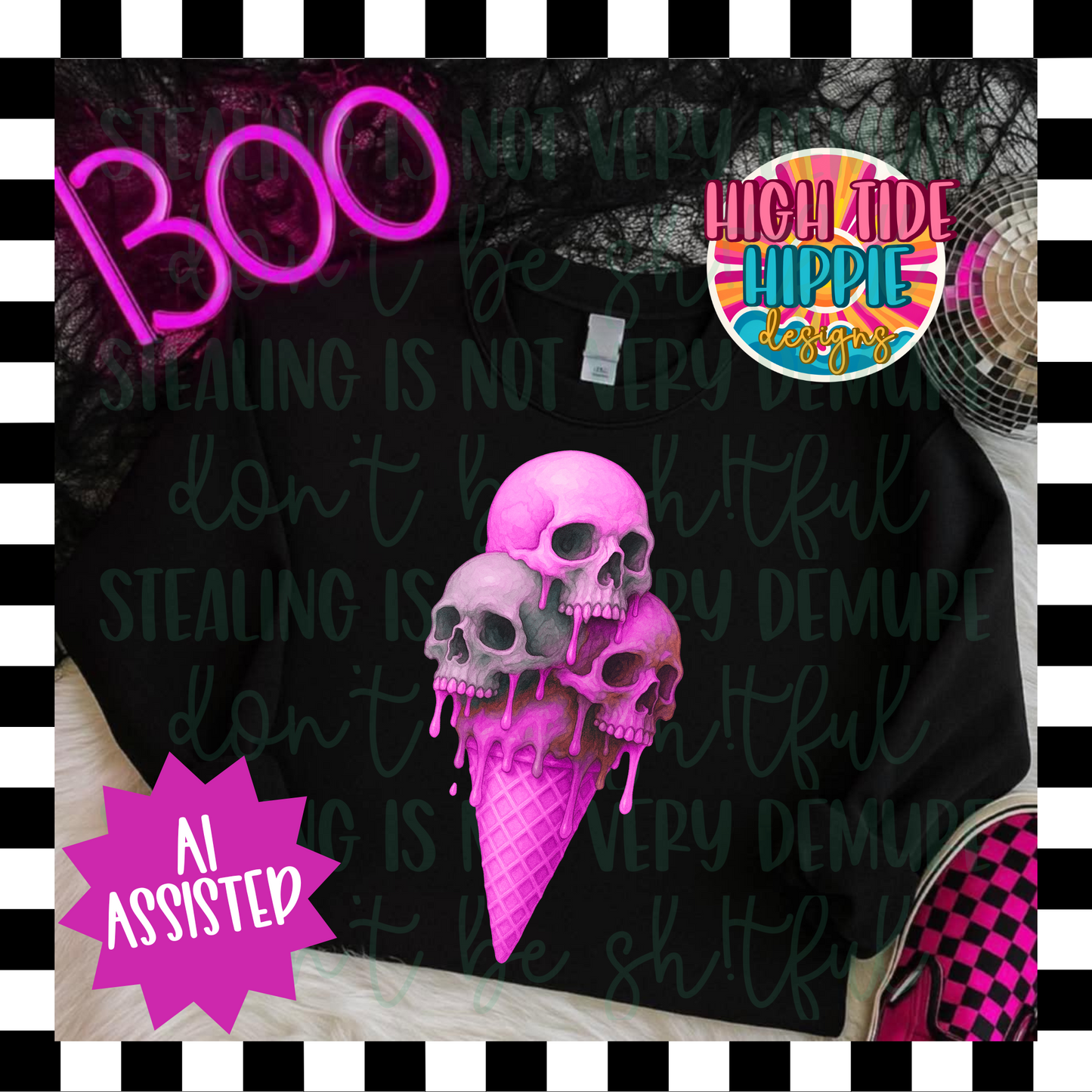 Melting Skull Cone PNG DIGITAL DOWNLOAD