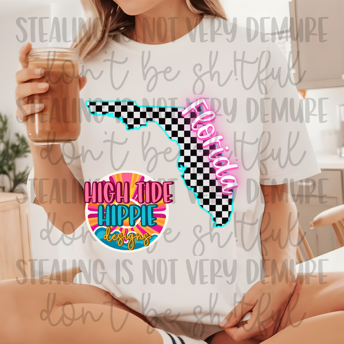 Neon Checkered Sate PNG DIGITAL DOWNLOAD