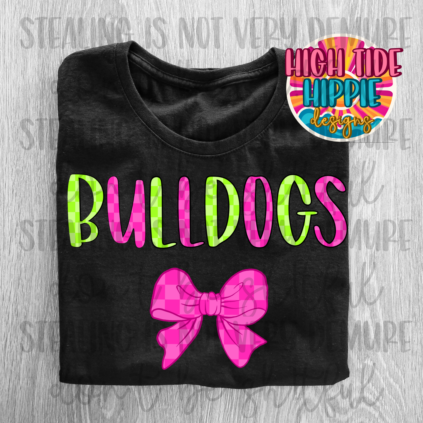 CUSTOM School Mascot Checker Print Neon PNG DIGITAL DOWNLOAD