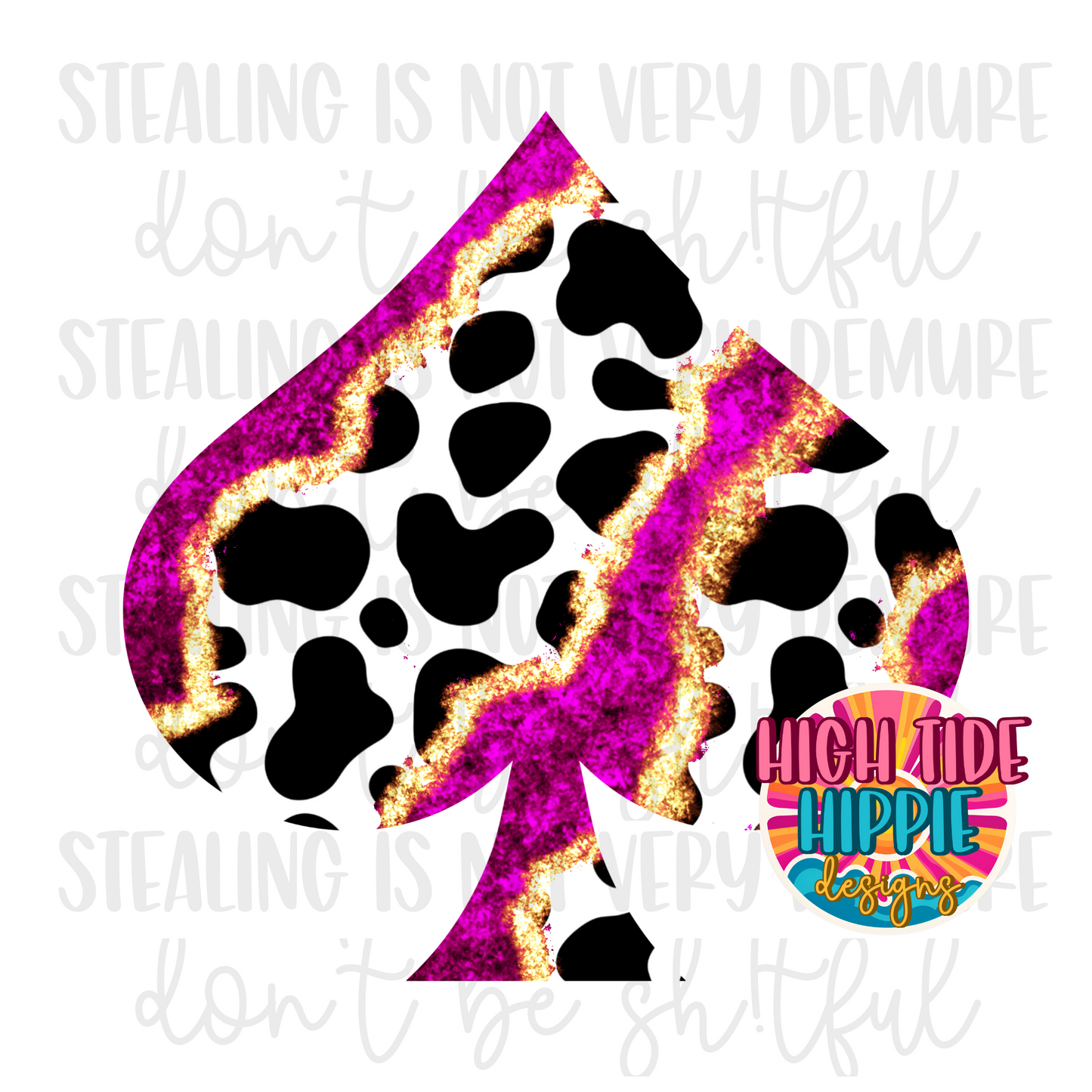 Cow Print Spade PNG DIGITAL DOWNLOAD