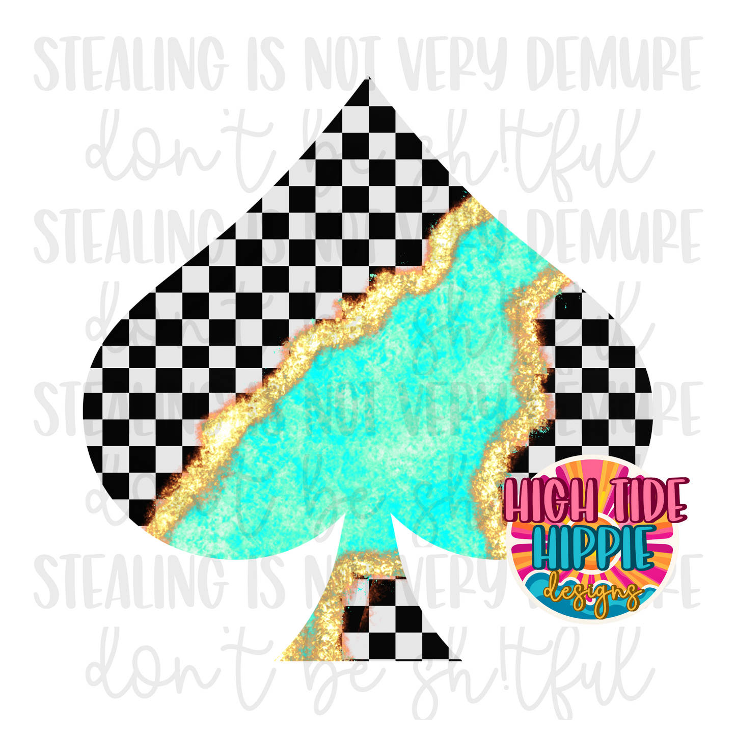 Checkered Spade PNG DIGITAL DOWNLOAD