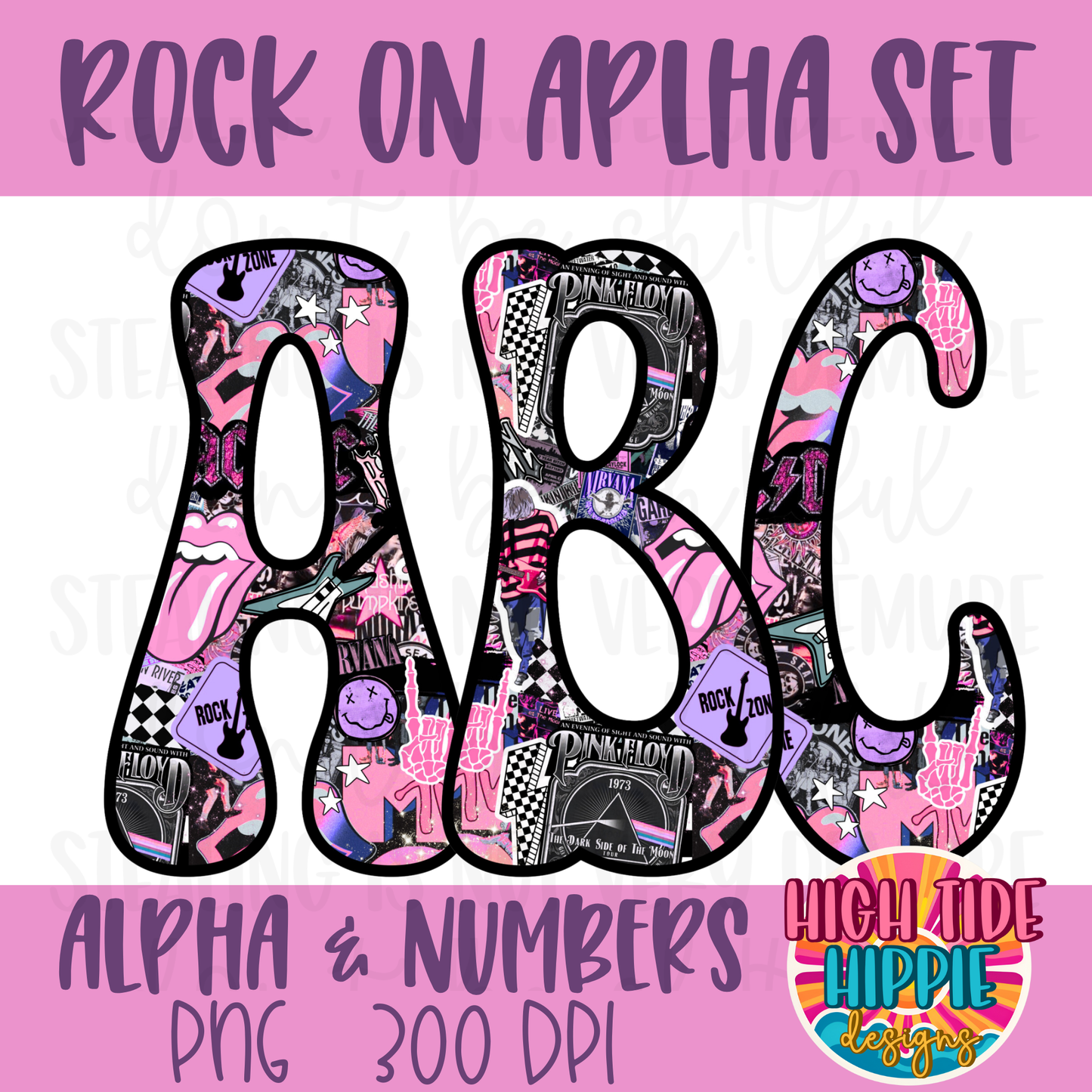 Rock & Roll Alpha Set PNG DIGITAL DOWNLOAD