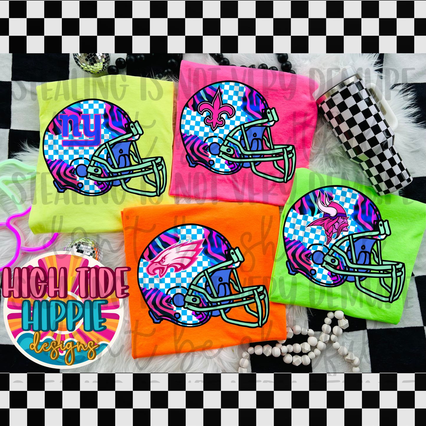 Neon Football Helmet