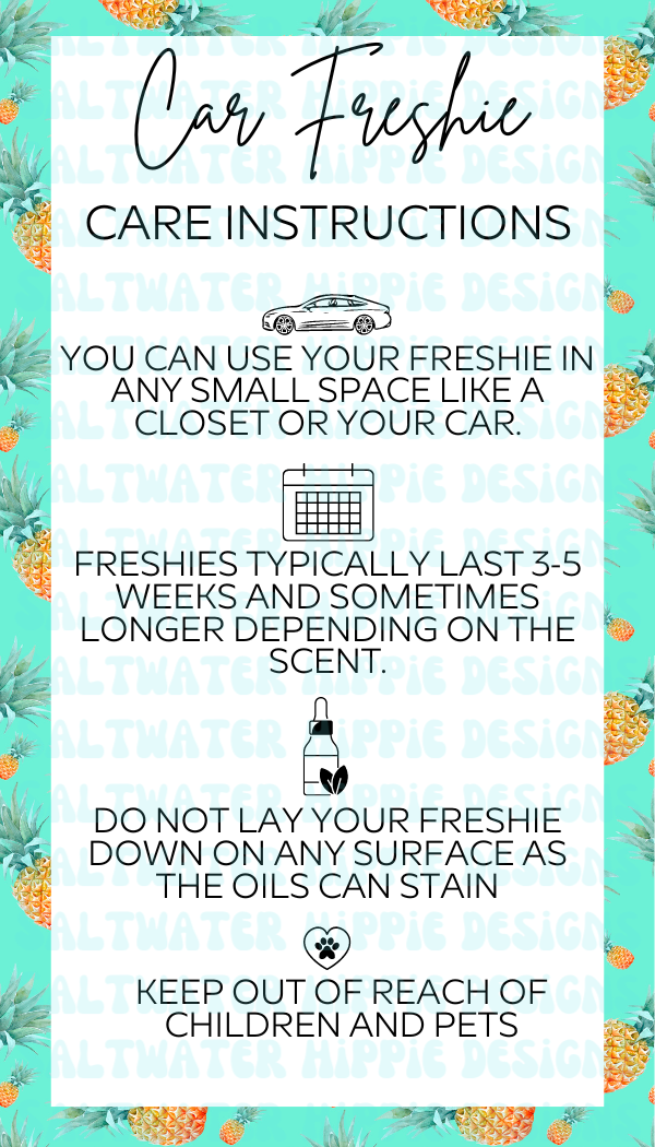 Car Freshie Care Card PINEAPPLE