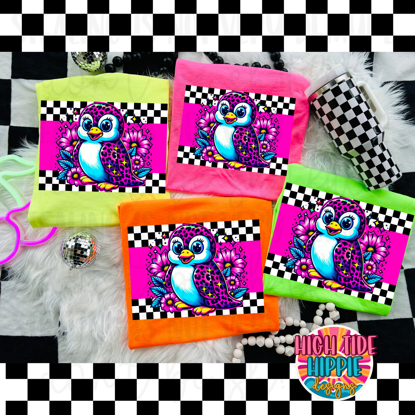 Neon Penguin PNG DIGITAL DOWNLOAD