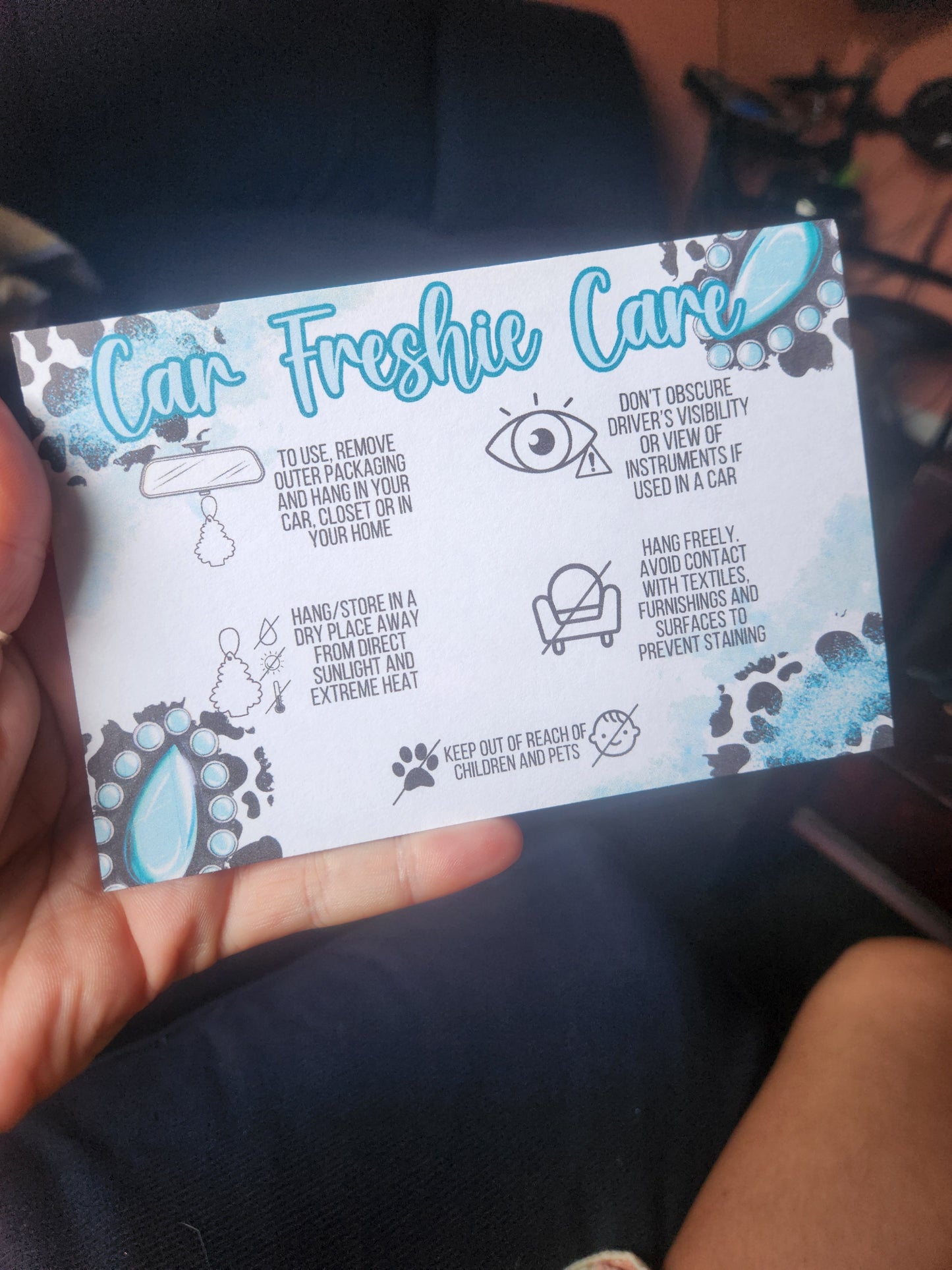 Car Freshie Care Card