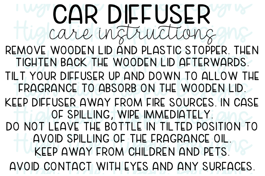 Car Diffuser Care