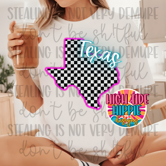 Neon Checkered Sate PNG DIGITAL DOWNLOAD