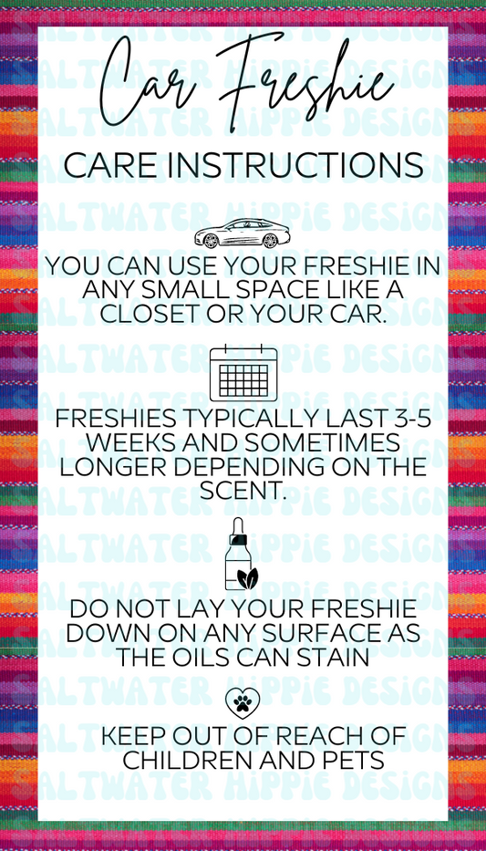 Car Freshie Care Card SERAPE