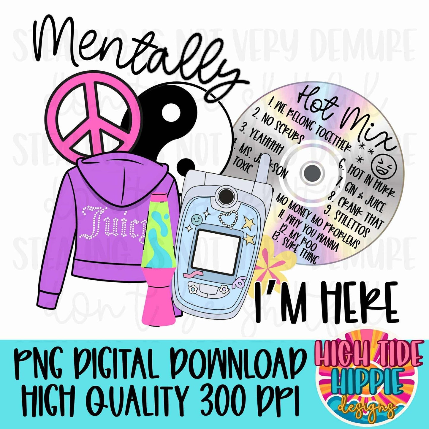 Mentally I’m Here PNG DIGITAL DOWNLOAD