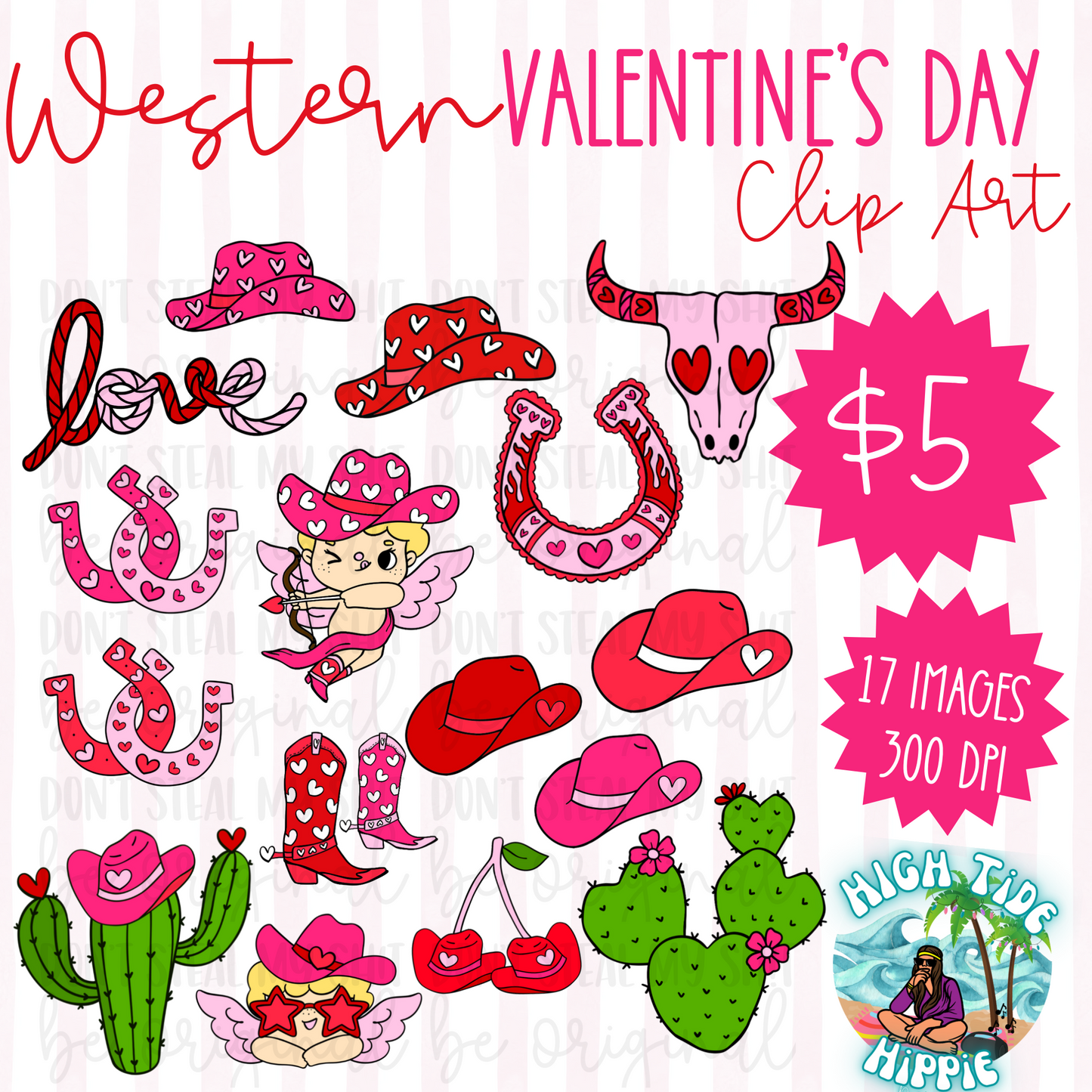 Western Valentines Day Clip Art Bundle