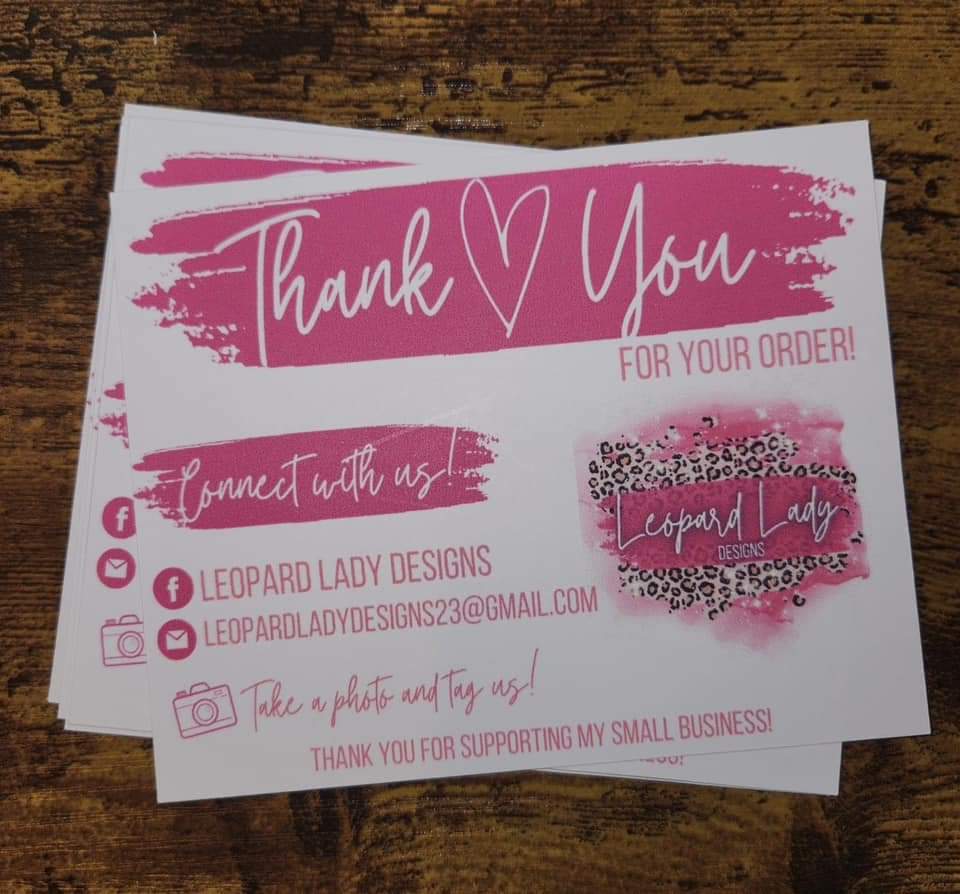 Thank You For Your Order Insert Cards