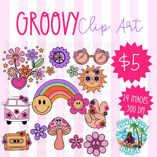 Groovy Clip Art Bundle