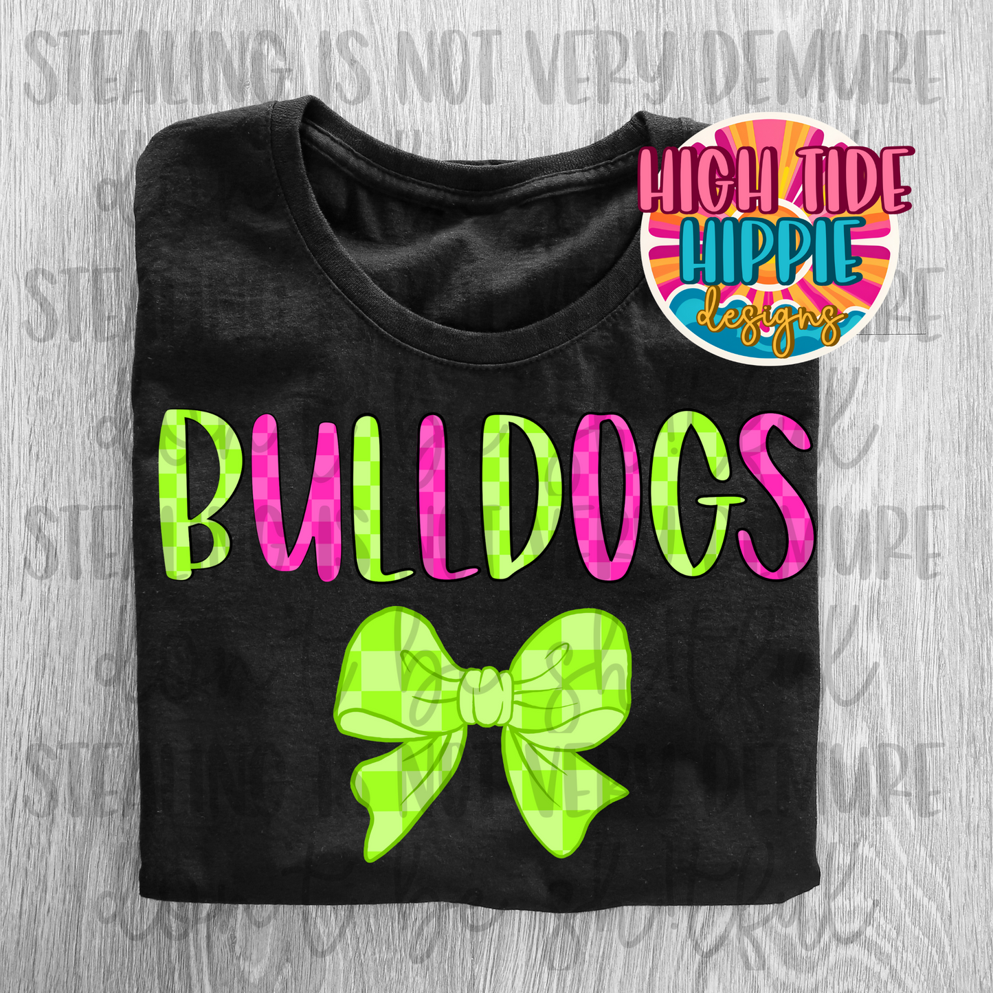 CUSTOM School Mascot Checker Print Neon PNG DIGITAL DOWNLOAD