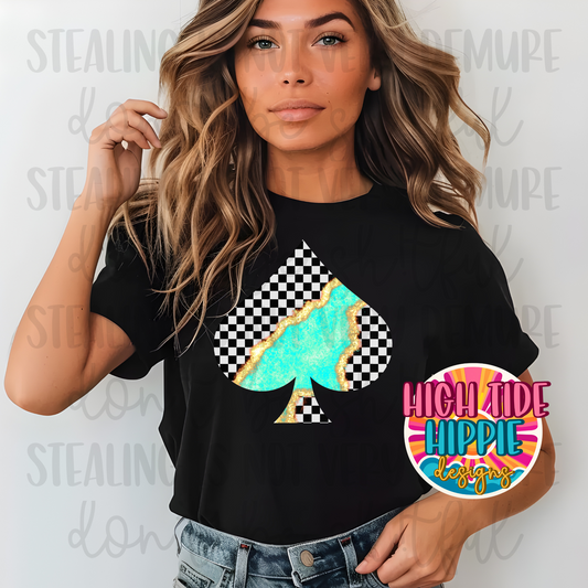 Checkered Spade PNG DIGITAL DOWNLOAD