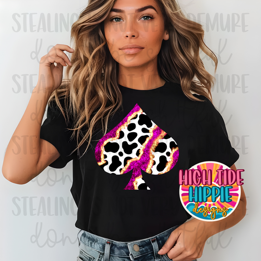 Cow Print Spade PNG DIGITAL DOWNLOAD