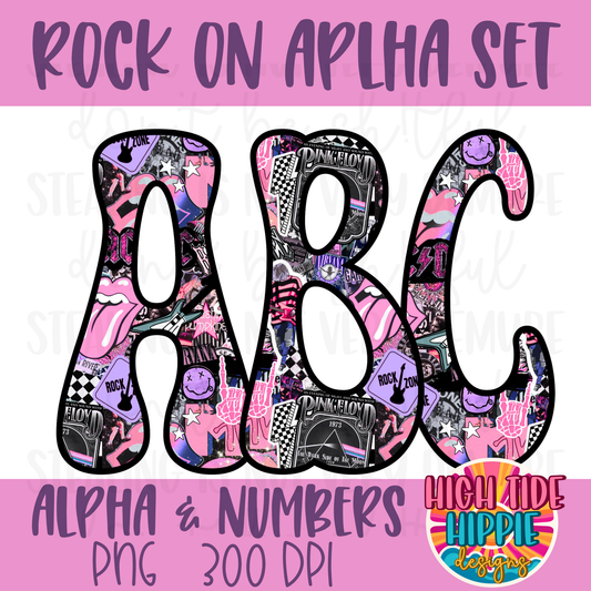 Rock & Roll Alpha Set PNG DIGITAL DOWNLOAD