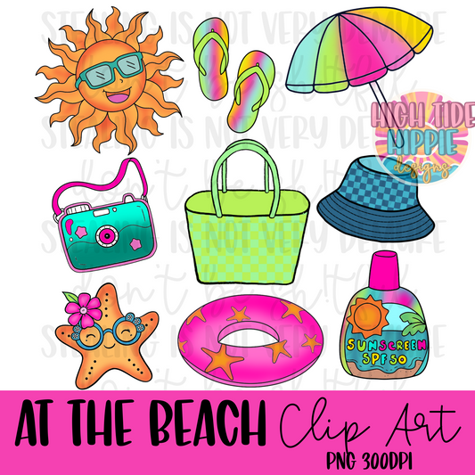 At The Beach Clip Art Bundle