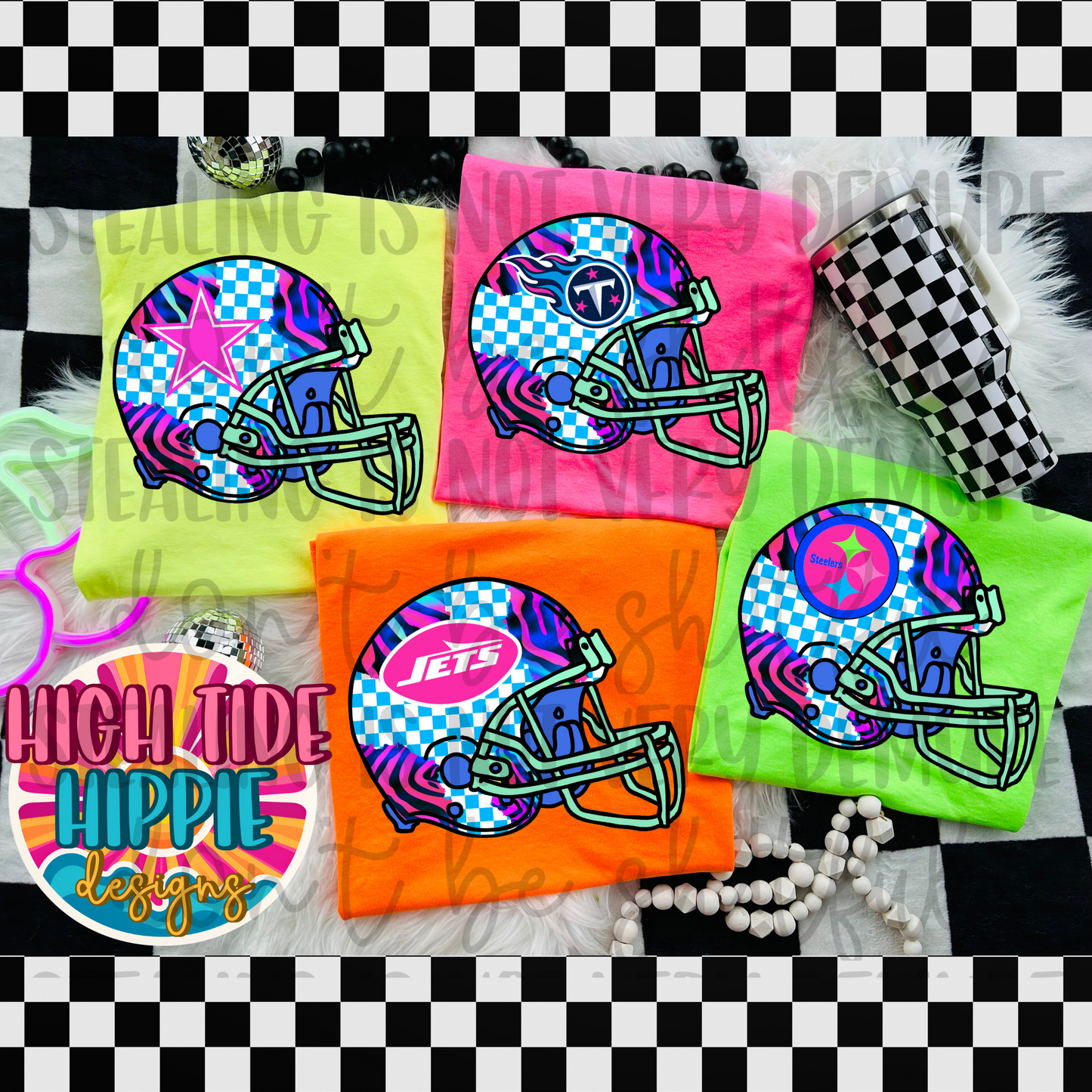 Neon Football Helmet