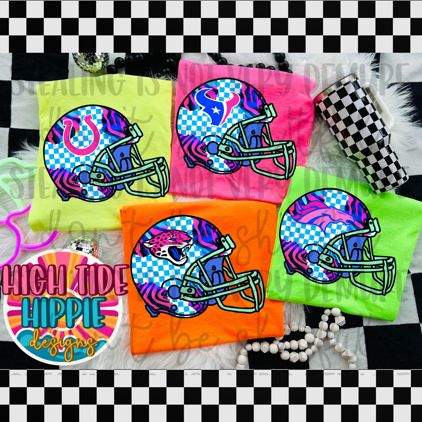 Neon Football Helmet