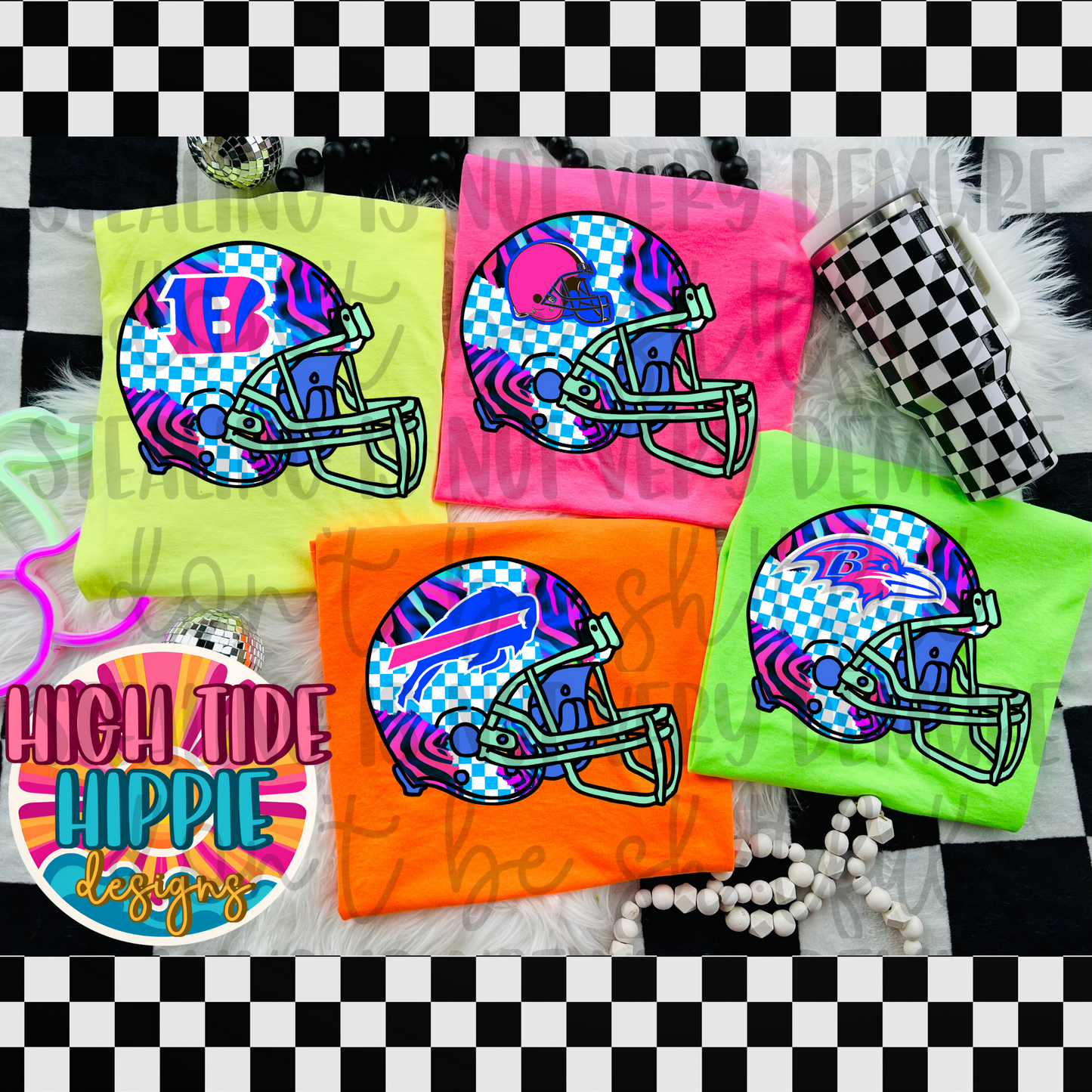 Neon Football Helmet