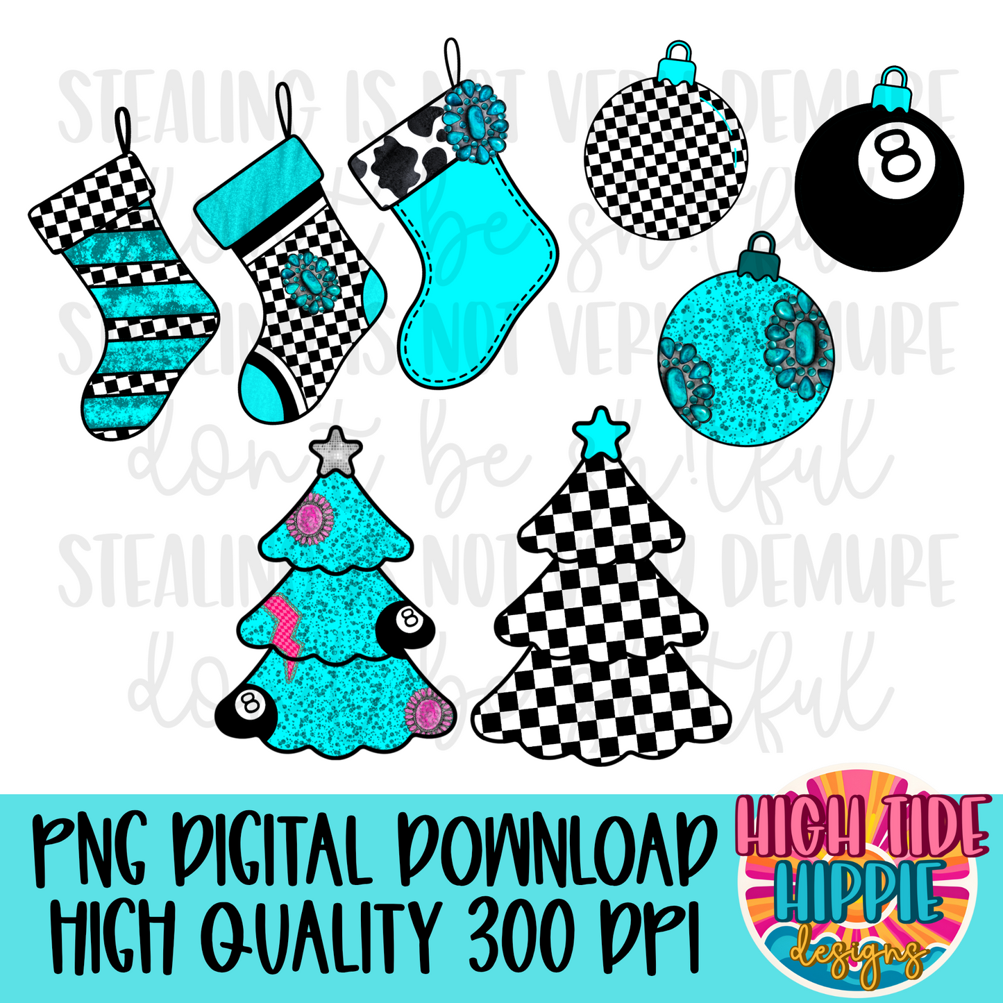 Western Trendy Christmas Clip Art Bundle