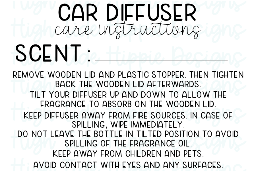 Car Diffuser Care with Scent