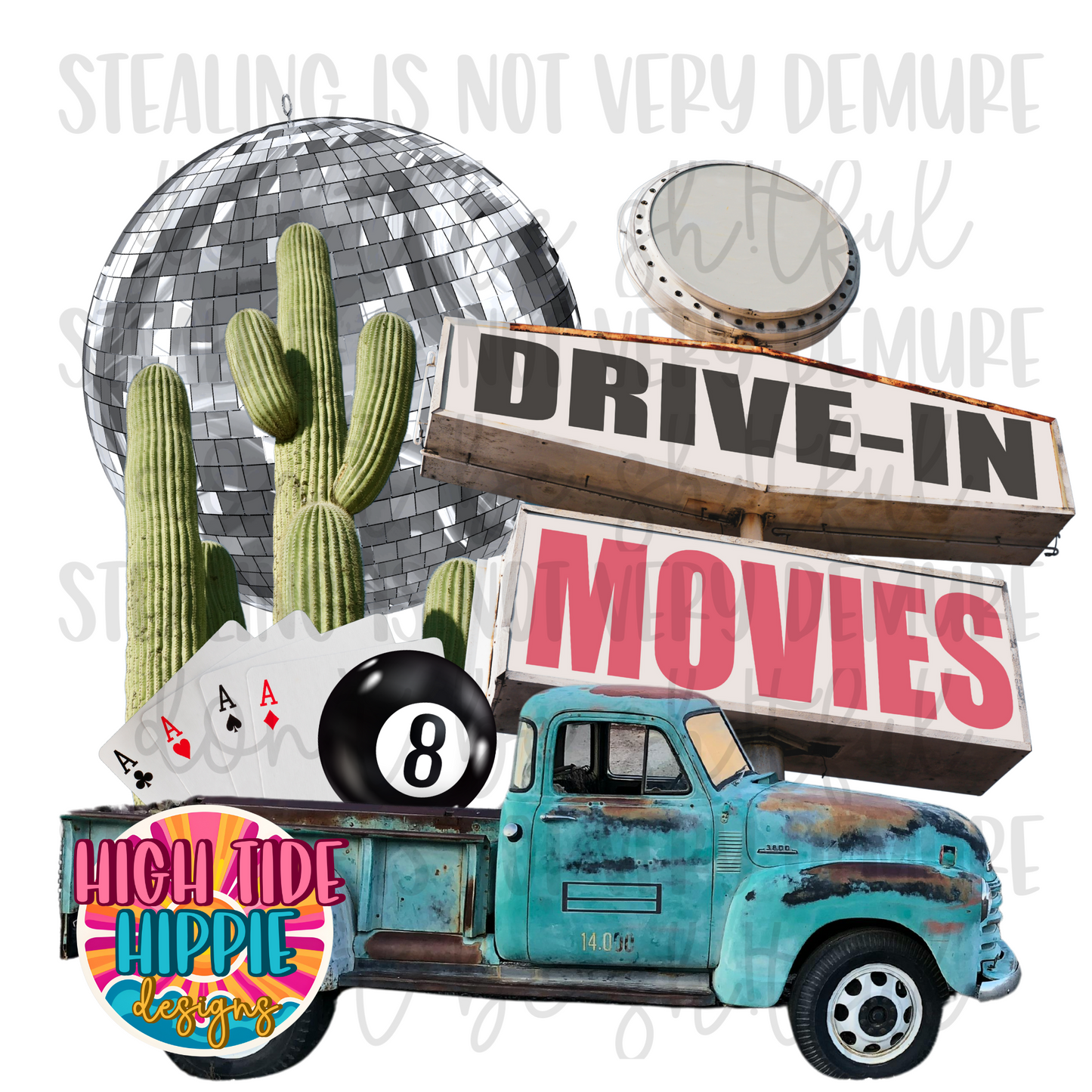 Drive-In Collage PNG DIGITAL DOWNLOAD