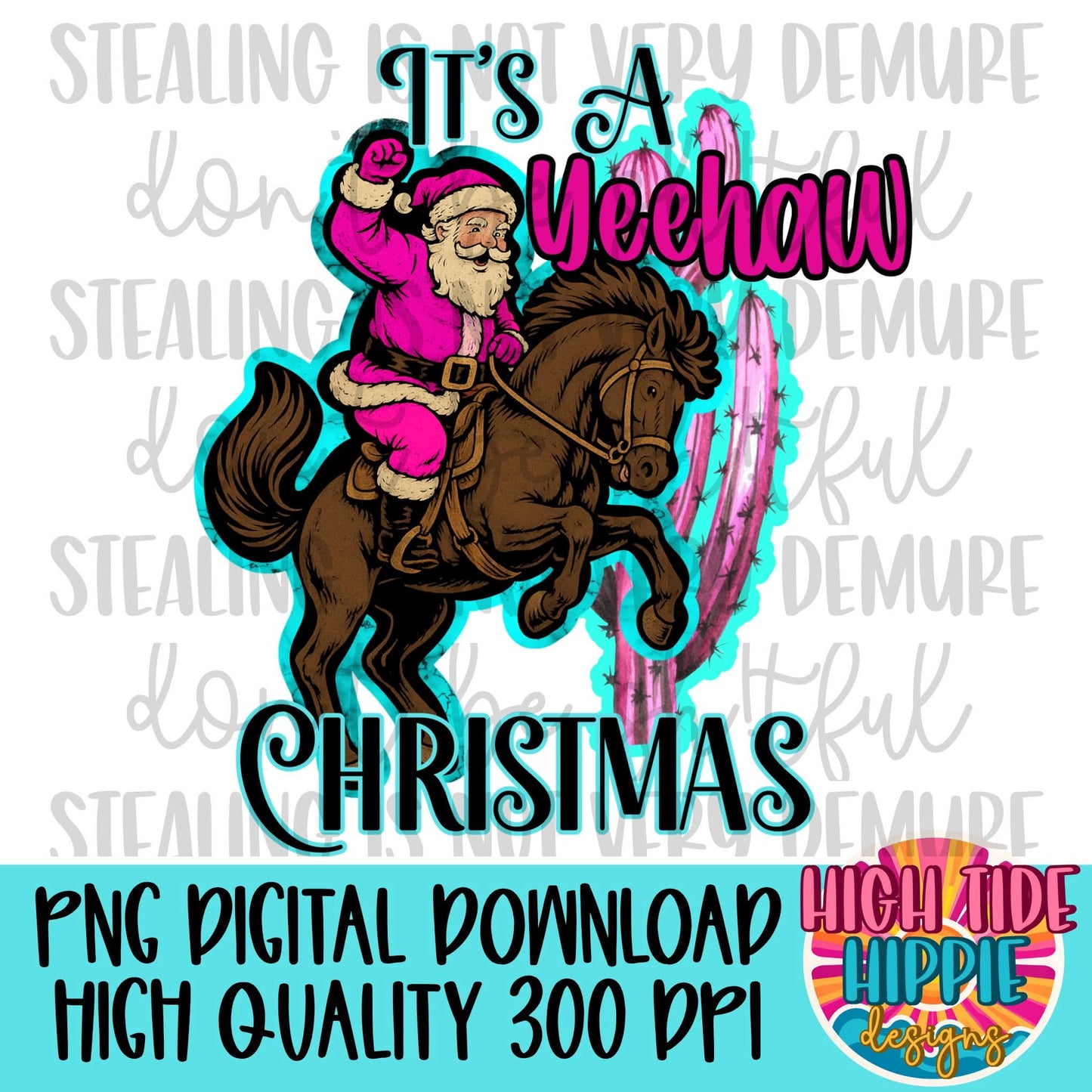 Yeehaw Christmas PINK PNG DIGITAL DOWNLOAD