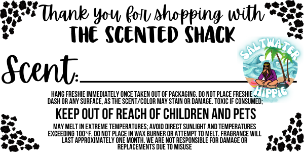 Thank You For Shopping With Scent Label