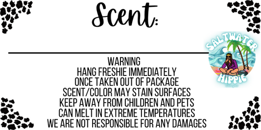 Leopard Print Warning and  Scent Label