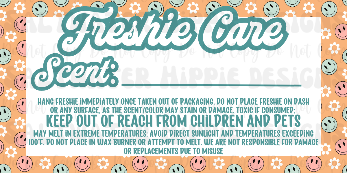 Retro Freshie Labels SET OF 6