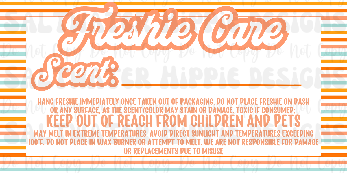 Retro Freshie Labels SET OF 6