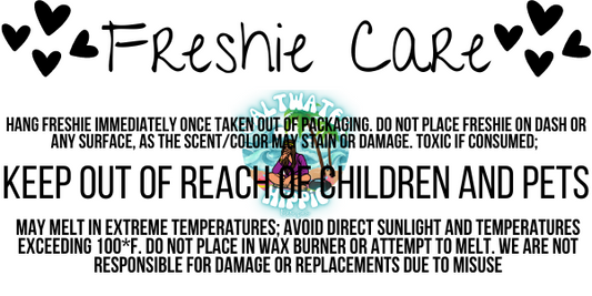 Heart Freshie Care Label