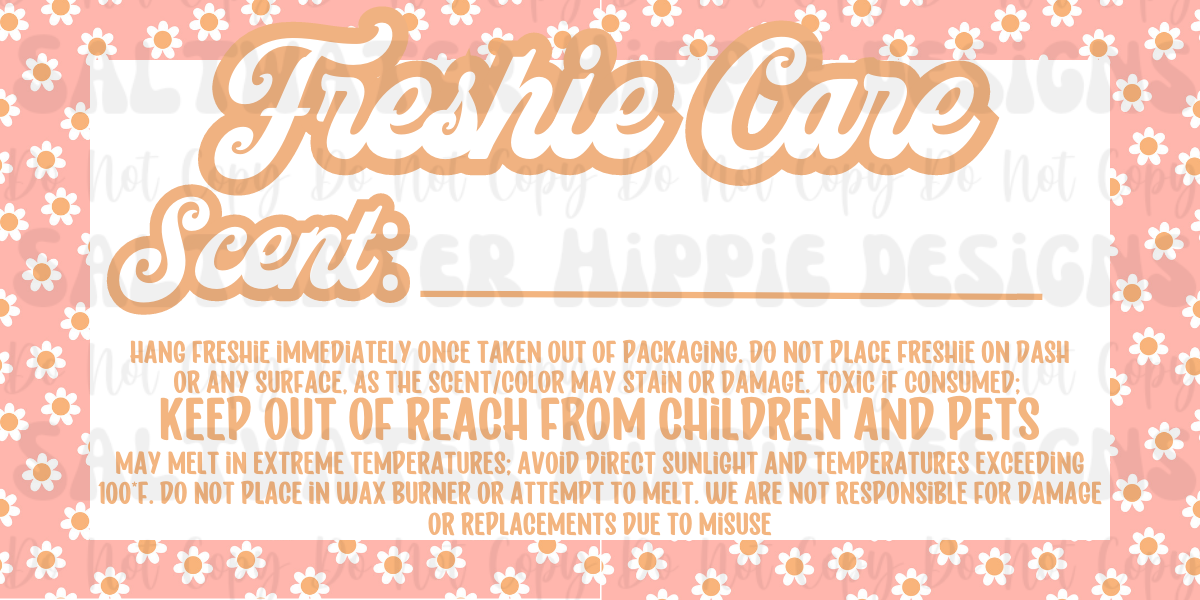 Retro Freshie Labels SET OF 6