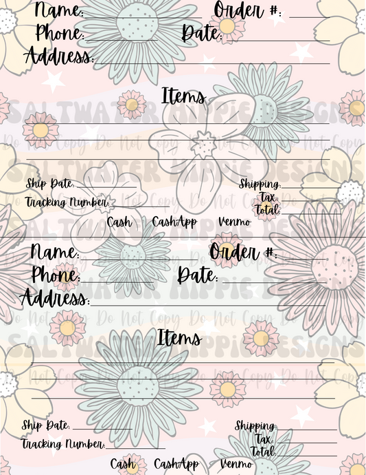 Floral Multi Person Order Forms