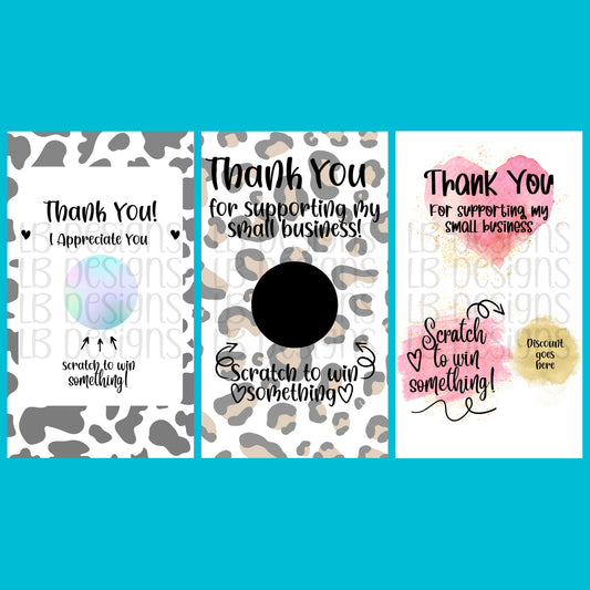 Scratch Off Thank You Cards