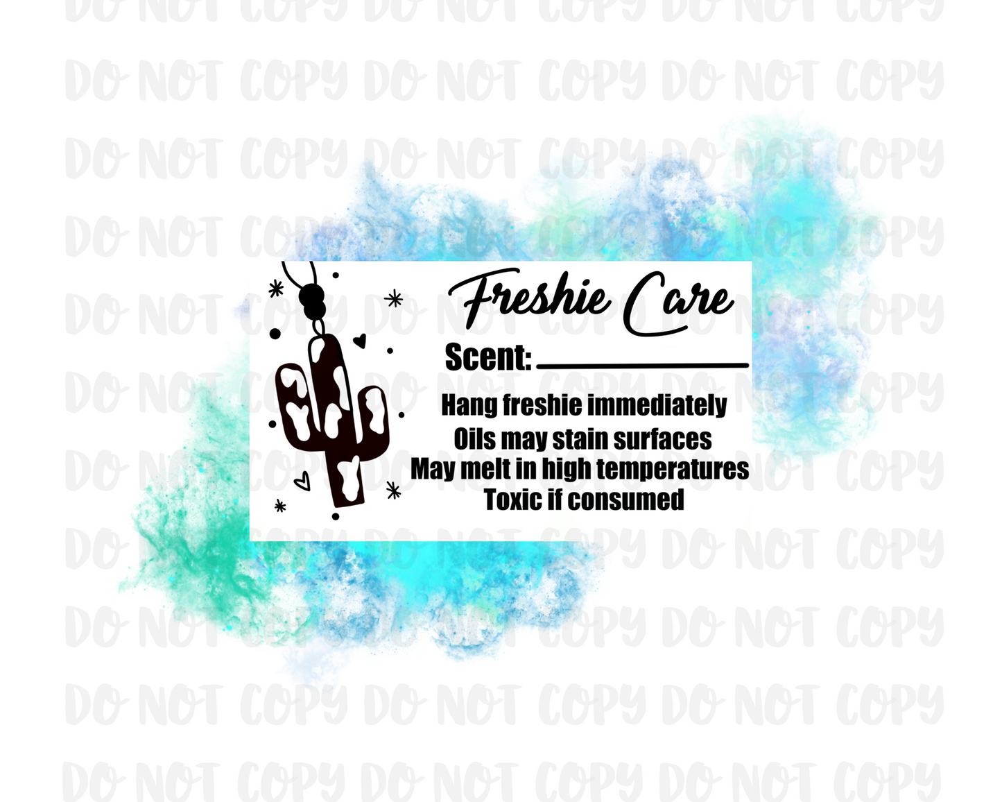 Freshie Cactus Care Label