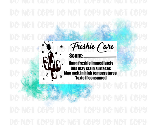 Freshie Cactus Care Label