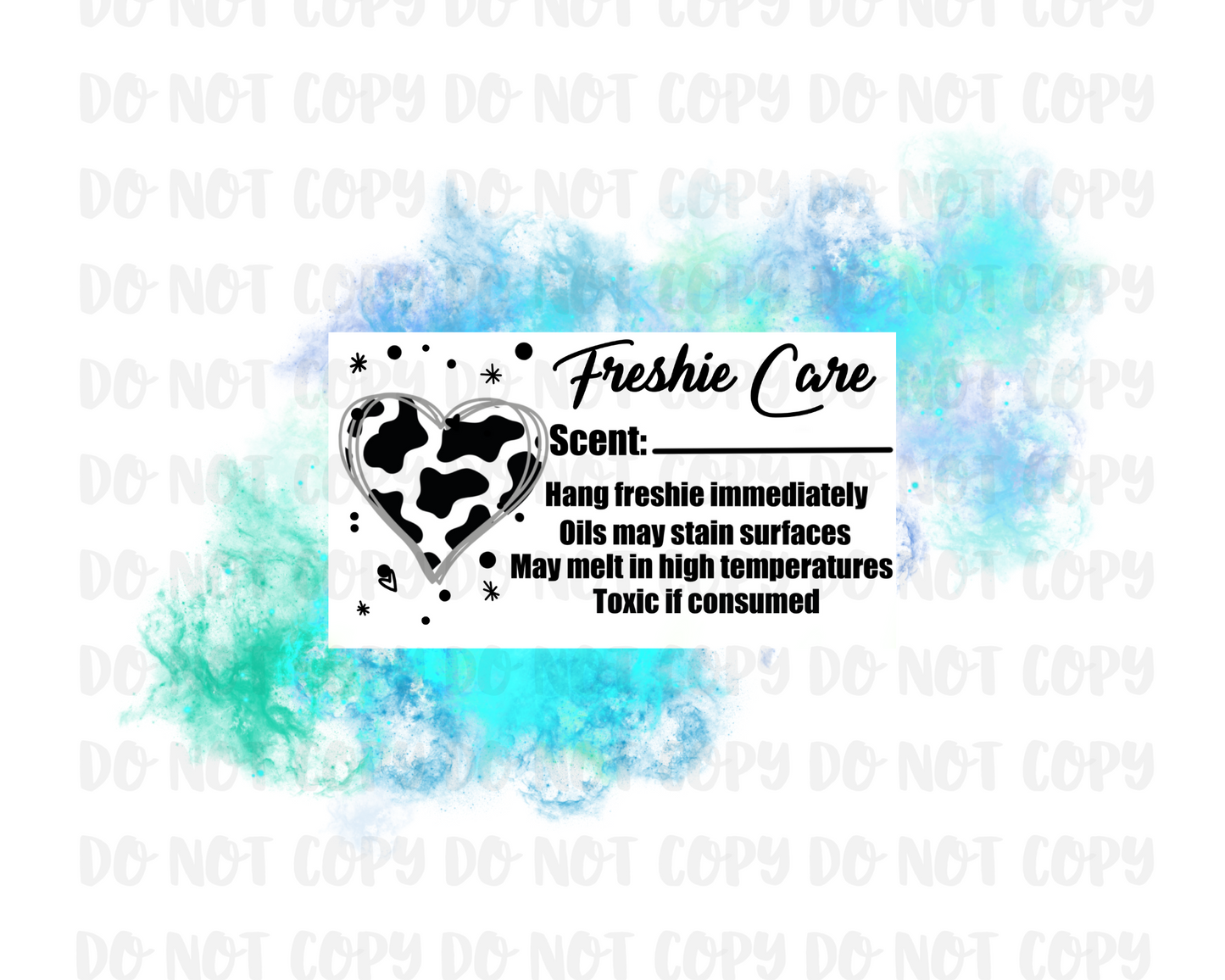 Heart Freshie Care Label