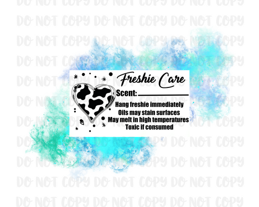 Heart Freshie Care Label